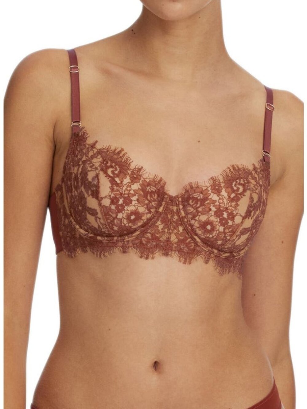 65$ Skarlett Blue Entice Balconette Bra Style 324143 Women's Size 32B Beige